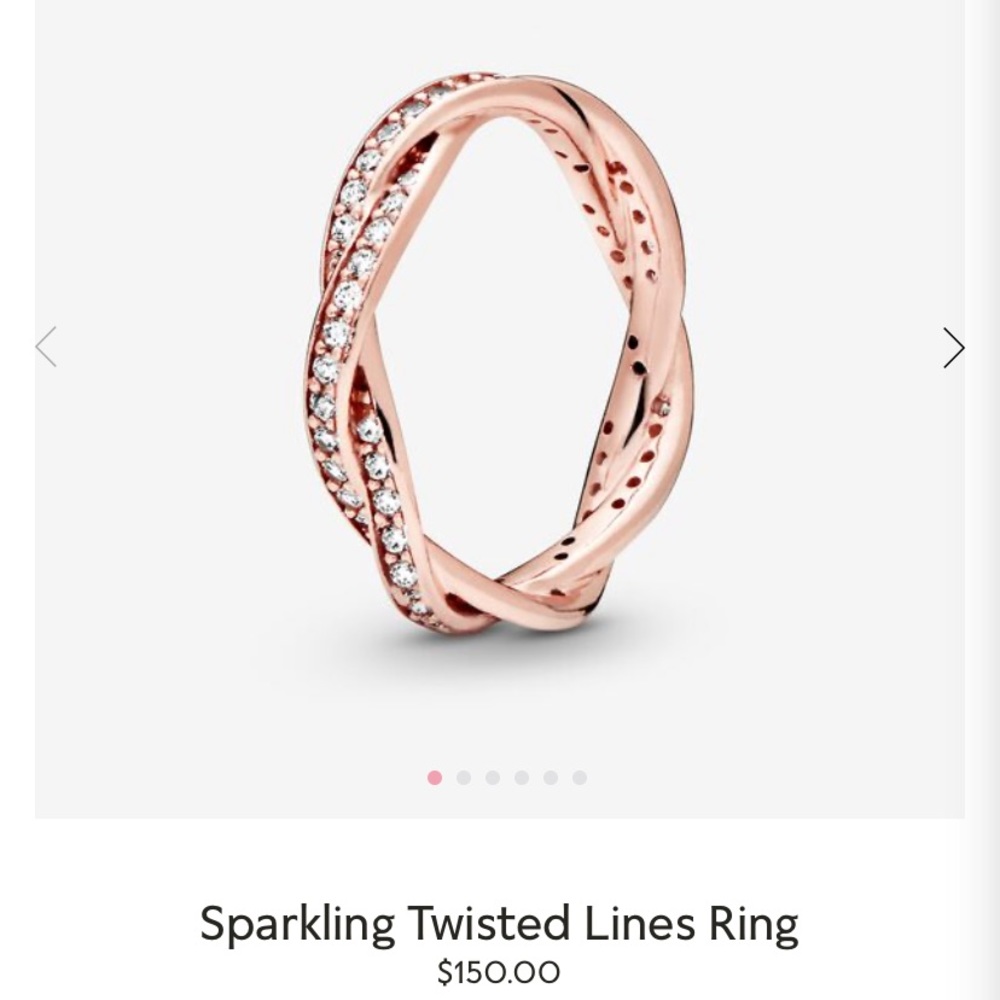 Pandora Sparkling Twisted Lines Ring